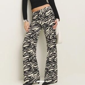 Reformation Vida Low Rise Pants in Zebra